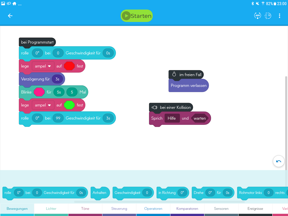 Blockprogrammierung mit sphero